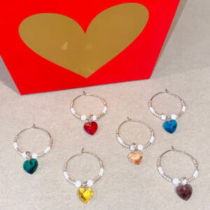 HEART WINE CHARMS