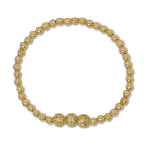 4MM KAYLEIGH MULTIPLE PAVE YELLOW GOLD FILLED BRACELET