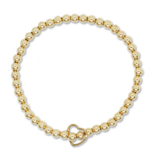 4MM KAYLEIGH HEART YELLOW GOLD FILLED BRACELET