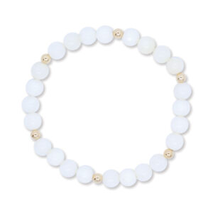 6MM DYLAN WHITE YELLOW GOLD FILLED BRACELET