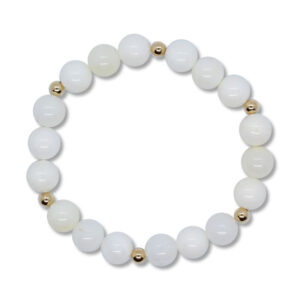 8MM DYLAN WHITE YELLOW GOLD FILLED BRACELET